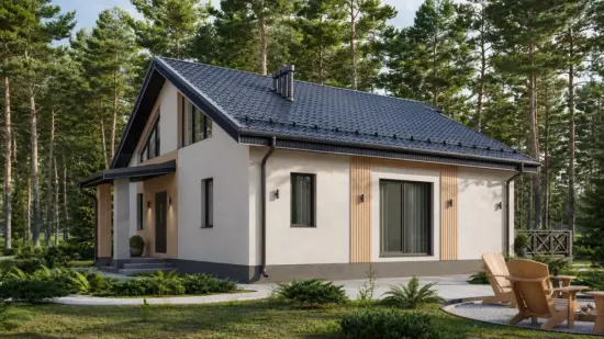 двухэтажный дом в штукатурке 140м2