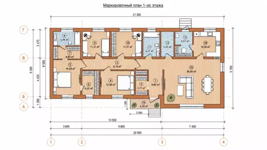 Планировка дома Скандинавия 150м2