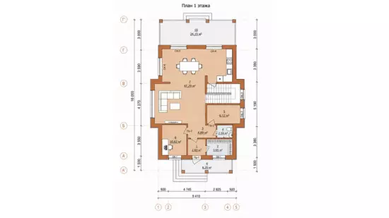Проект Бавария 150 Планировка 1 этаж