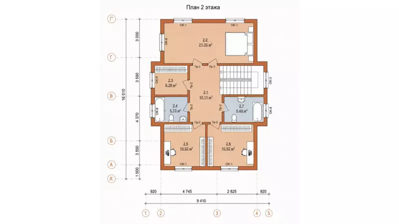 Проект Бавария 150 Планировка 2 этаж